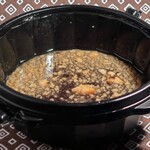 Sekime Danchou - 黒醬油煮卵入りラーメンのスープ