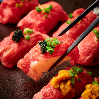 [Excellent grilled Japanese black beef Sushi]