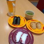 スシロー - 生ビールと寿司