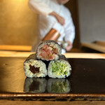 鮨 三心 - トロタク巻き　水口干瓢巻き　かっぱ巻き