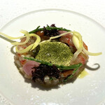 Ristorante Coria - 料理写真:⑨鯛のタルタル、海苔、ウニ