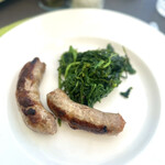 Locanda Nerello - ④自家製サルシッチャとカヴォリチェディ(シチリア自生の野菜cavoliceddi)のソテー30€