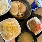 吉野家 - ハムエッグ牛小鉢定食(^^)