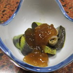 民宿　はぎわら - 鮑の肝ジュレかけ。日本酒が呑みたいな～－－；