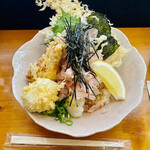 どとう ぜにや  - ぷち天ぶっかけ(小:￥1350円)＋半熟玉子天(￥50円)♡♡