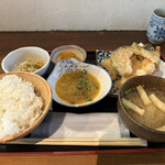 ふく鶴 - ■とり天玉子おろしポン酢定食¥950