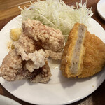 御食事 居酒屋 数数 - 唐揚げ2個とメンチカツ
