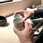 天冨良 銀座 よこ田 - 乾杯