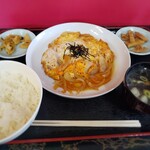 富士食堂 - Aランチ　カツ煮ライス　７５０円
