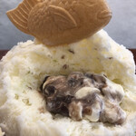 こひる庵 - こちらはチーズクリームとぜんざいで即席粒あんチーズクリーム♡うまっ！