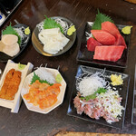 はなみち - 刺身全景 ¥1400 @3皿まで