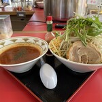 ラーメン もっけだの - 2023.6限定『トマトチーズつけ麺ニンニク野菜マシマシ』