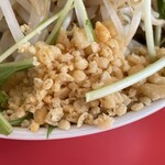 ラーメン もっけだの - 2023.6限定『トマトチーズつけ麺ニンニク野菜マシマシ』の揚げ玉