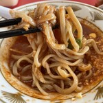 ラーメン もっけだの - 2023.6限定『トマトチーズつけ麺ニンニク野菜マシマシ』の麺+つけ汁