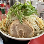 ラーメン もっけだの - 2023.6限定『トマトチーズつけ麺ニンニク野菜マシマシ』のトッピング