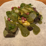 春秋ユラリ - カルパッチョ　モロヘイヤソース