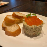 かに漁師の家 - ずわいとアボカドのかにみそディップ。抜800円。