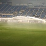 ベスト電器スタジアム - ハーフタイム水撒き