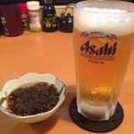 Kagoshima Sakedoujou Segodon - 明日は休みだから飲みたくて。まずは生ビールともずくでスタート。