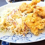 ばぁばのお昼ごはん - 鶏ももからあげ定食