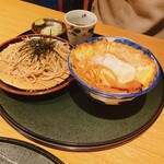 Matsuya - 蕎麦とカツ丼のセット。そば湯もあります。