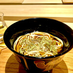 炎水 - 箸休めは手打ちのひたち蕎麦　蓴菜と山葵で又旨い！蕎麦まで打つこだわりですね♫