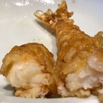 Tenkichi - 天丼セット 天丼の海老天の断面