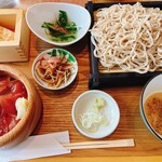Washoku Tokidoki Sake Tokinotoki - 胡麻つけ蕎麦と漬け鮪丼御膳