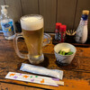 鶏恵 - 生ビール中、お通し