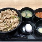 伝説のすた丼屋 - 「すた丼」「キムチ小鉢」「おろしニンニク」