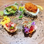 kitchen俊貴 - 牡蠣フライ、鰹、讃岐牛、鮑と帆立