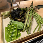 橦木町 しみず - 涙豆、生岩茸、ジュウロクササゲ、シオデ