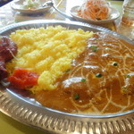 シルジャナ - またまたチキンカレーライスにタンドリーチキントッピング