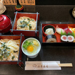 松葉寿司 - すし・うどんセット(冷、麺大盛り) 1,100円