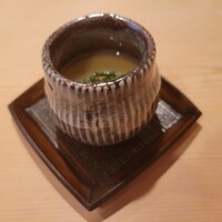 登喜和鮨 新発田本店 - ◆「お任せ握りと料理」◆先付け 佐渡加茂湖で撮れた 牡蠣の茶碗蒸し