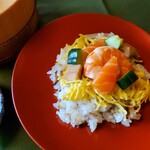 とうふ屋うかい - 穴子、サーモン、海老が乗ってます