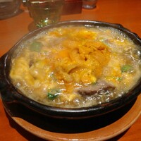 島之内 一陽 - イチボ肉と雲丹の卵とじ