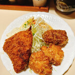 瀬戸 - 三品ミックス定食（アジフライ、コロッケ、チキンカツ）