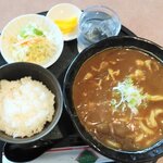 麦の屋 - カレーうどん白ごはんセット