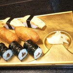 寿し芳 - 多満麺セットのお寿司(生寿司から変更)。