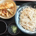 Yudetarou - ミニ海老舞茸天丼冷そば得セット