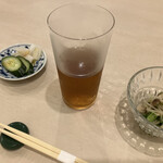Shushi Mon - 薄張りグラスでいただく麦茶。初夏。