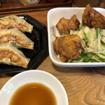 満麺亭 - 唐揚げセット、餃子3個