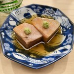 日本橋蛎殻町 すぎた - あん肝と蛍烏賊の味噌漬け 新政の火の鳥