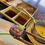 鉄板焼ステーキ 一ッ葉ミヤチク - わさびのせ