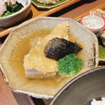 鯛樹 - 白身魚の竜田揚げと野菜の出汁あんかけ。こういうおかず超大好き！！！
