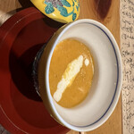 魚菜茶家　たへい - 雲丹豆腐。自家製の温かい豆腐に雲丹のソースがかかっています。