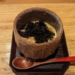 天ぷら たけうち - ワタリガニと天草の摘み海苔茶碗蒸し