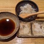 天ぷら たけうち - 天ぷらセット、塩麹で呑む