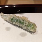 天ぷら たけうち - 朝採れオクラ